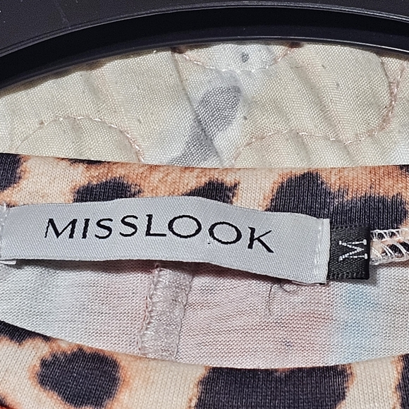 MISSLOOK Womens Long Sleeve Top with Leopard and Stripes - Picture 4 of 5
